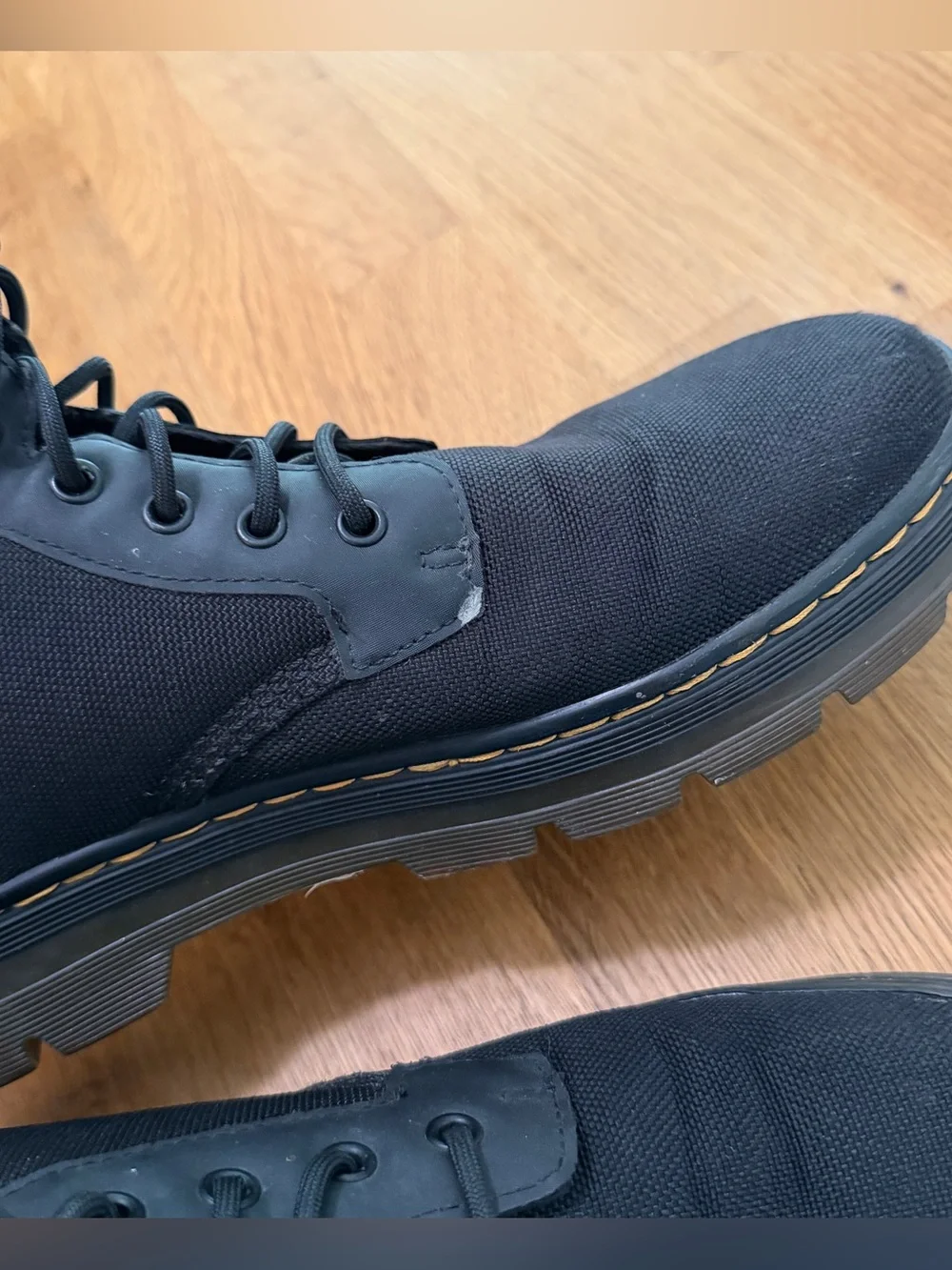 Dr Martens Combs Black Nylon Lace Up Boots Unisex Men's 11 Women's 12